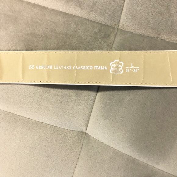 Vera Pelle Genuine Leather Belt White Starfish Oversized Buckle Size Large main image 4